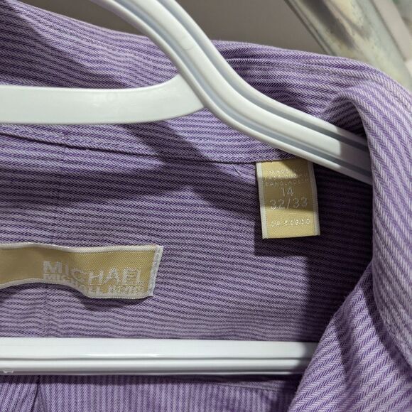 Michael Kors purple stripped button down shirt - Picture 4 of 6